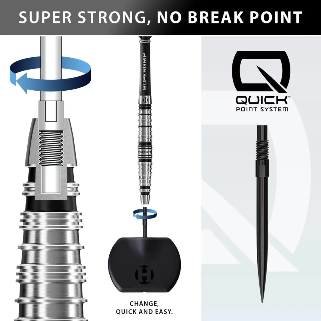 Harrows Supergrip Torpedo Quick Point BD89122 Dartpijlen - 3 Stuks - afbeelding 6 van 6