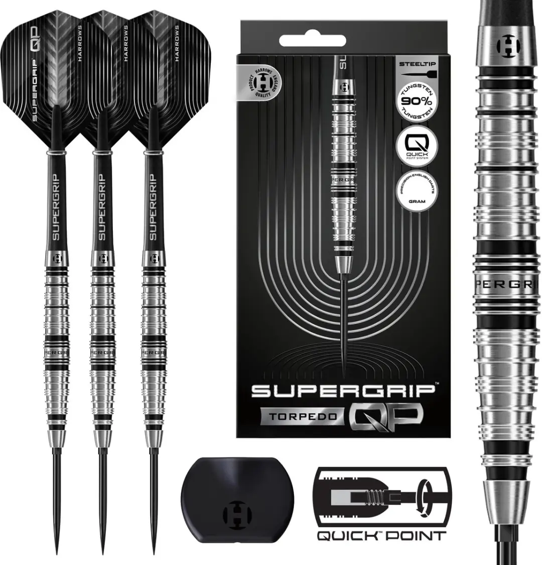 Harrows Supergrip Torpedo Quick Point BD89122 Dartpijlen