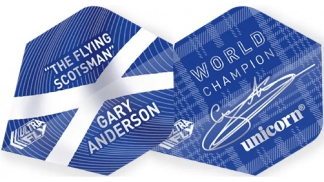 Unicorn UltraFly Gary Anderson Dart Flights Blauw