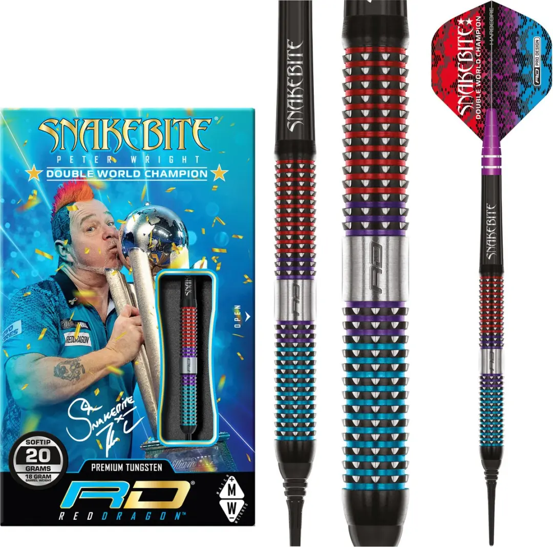 Red Dragon Peter Wright Spirit 90% Soft Tip Darts - 3 Stuks