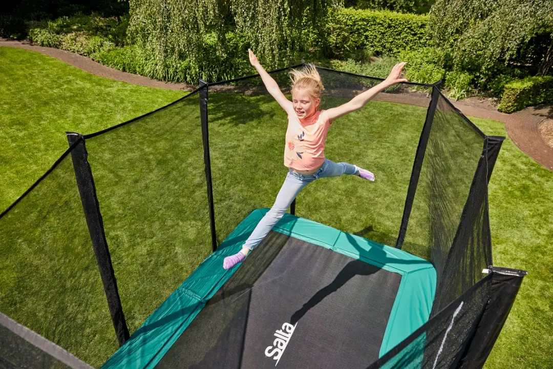 Salta Combo Trampoline 214x135cm - Groen - Veiligheidsnet