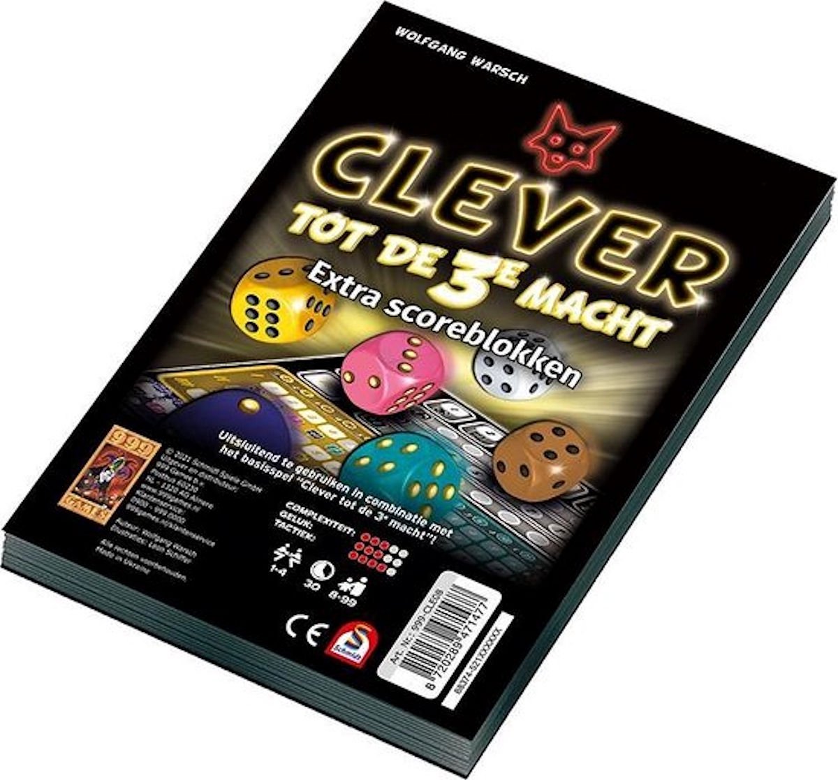 999 Games - Scoreblokken - Clever tot de 3e macht - twee stuks - Dobbelspel