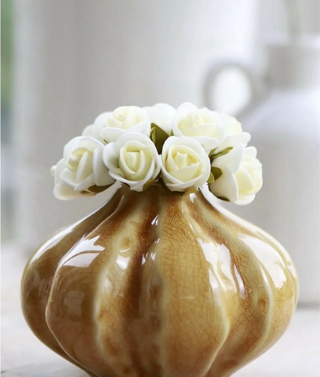 Ideas4seasons Decoratie Roosjes Foam - 12 Stuks - Crème - Ø2cm