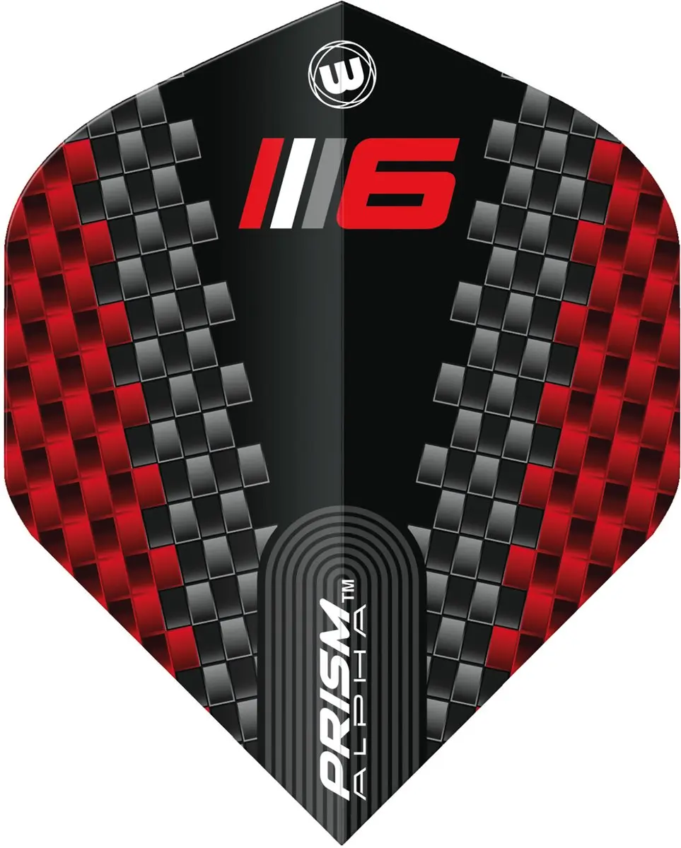 Winmau Prism Alpha Blade 6 V3 Dart Flights - 3 Stuks - Rood/Zwart
