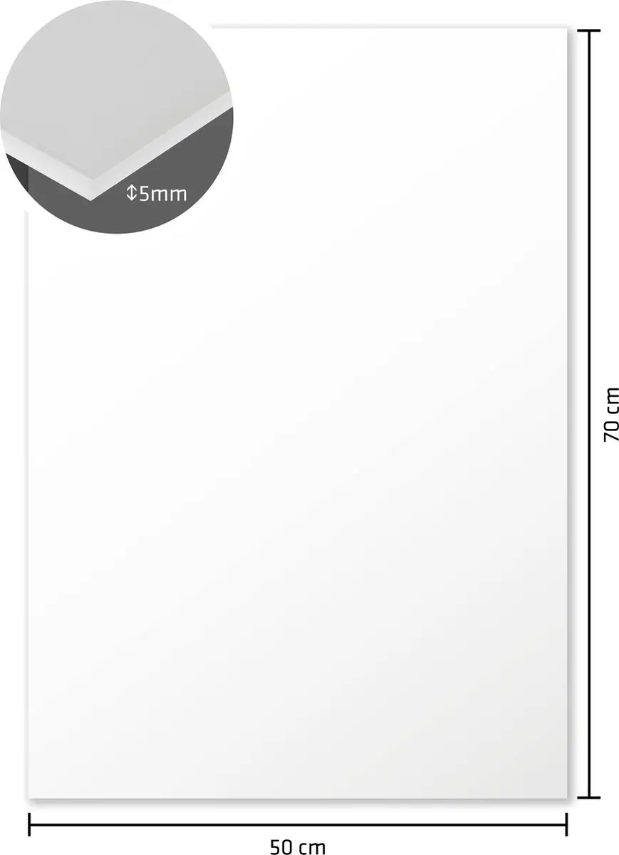 Kangaro Foamboard 50x70cm 5mm - 15 Stuks - Zelfklevend Wit