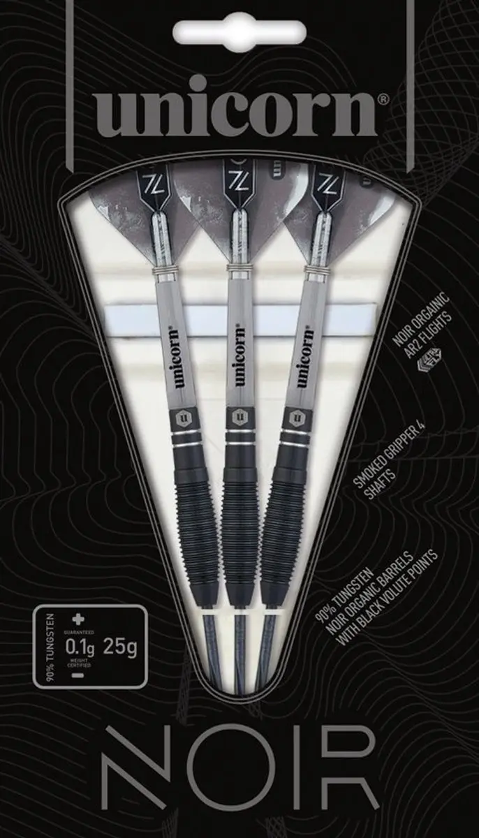 Unicorn Noir Shape 1 Dartpijlen 3 Stuks - Zilver/Zwart