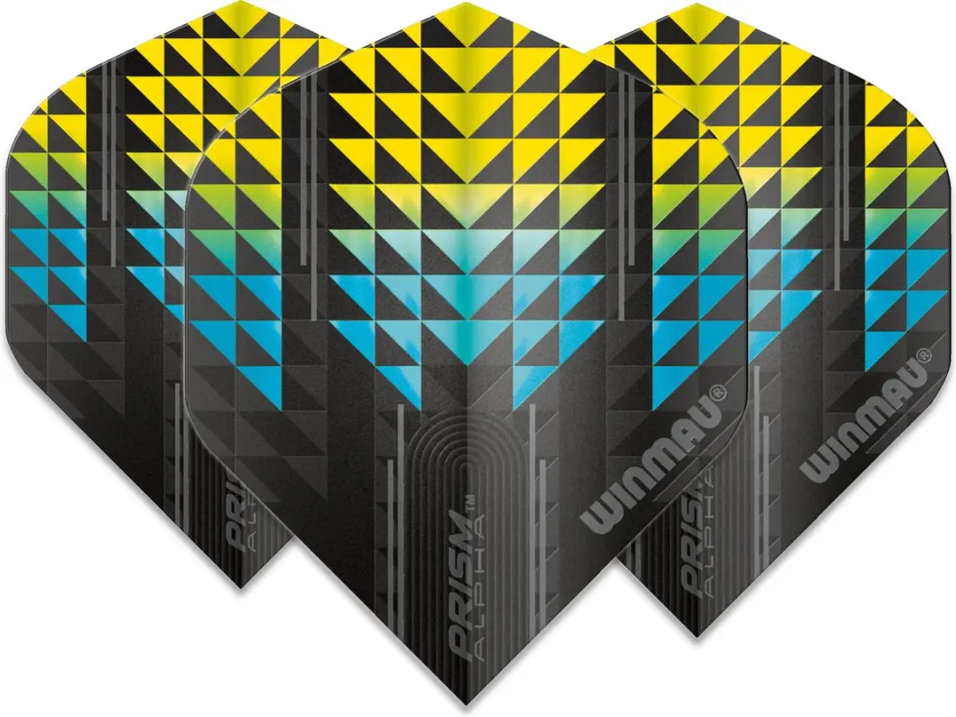 Winmau Prism Alpha Extra Thick Dartvleugels - Blauw/Geel - 3 Stuks