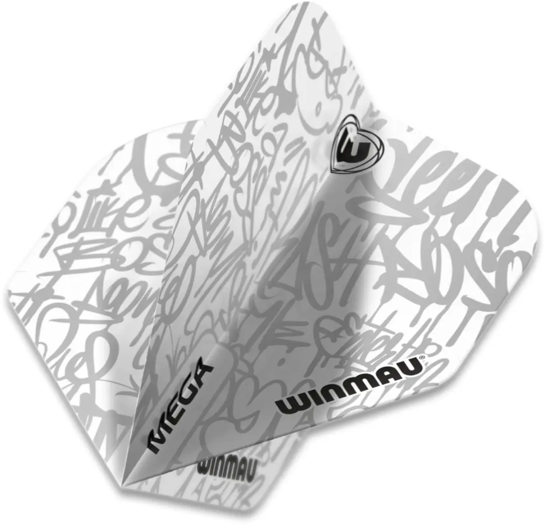 Winmau Mega Standard Graphic White Dart Flights - 3 Stuks