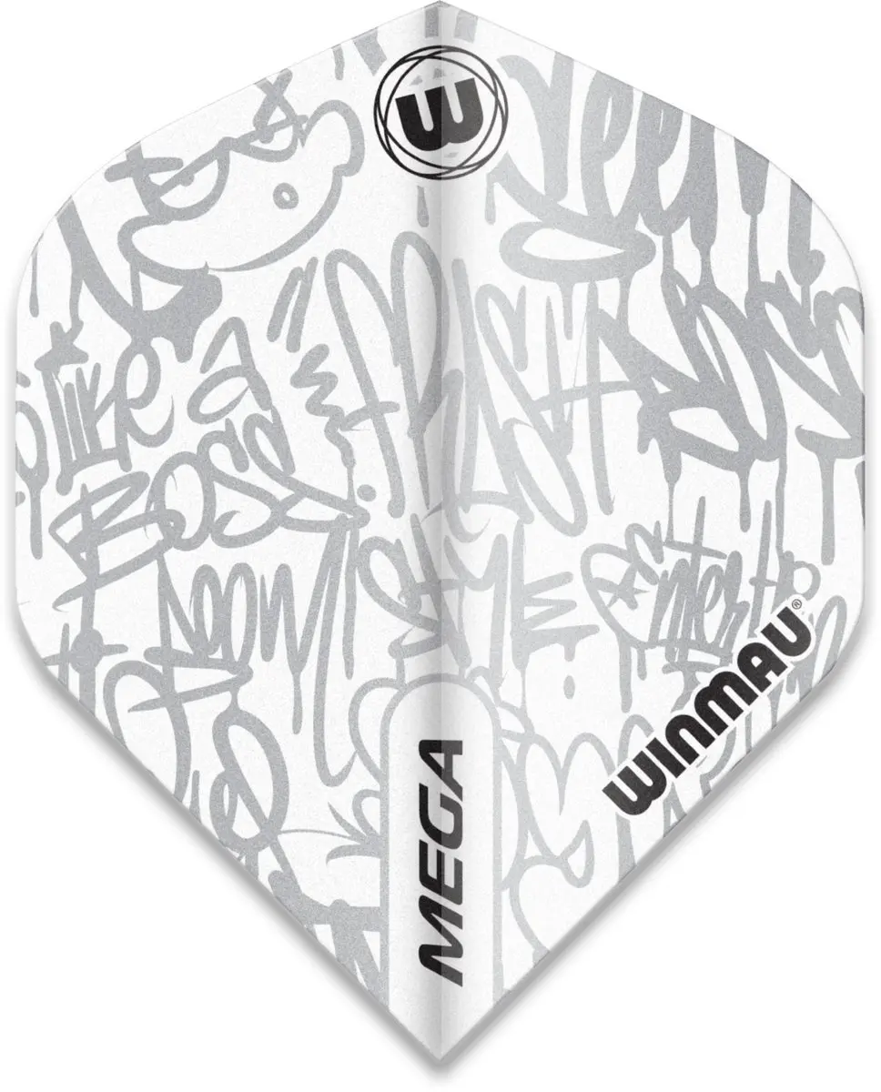 Winmau Mega Standard Graphic White Dart Flights - 3 Stuks