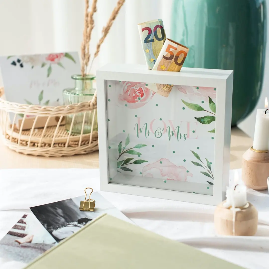 Goldbuch Spaarpot Mr & Mrs - Wit/Roze/ Groen