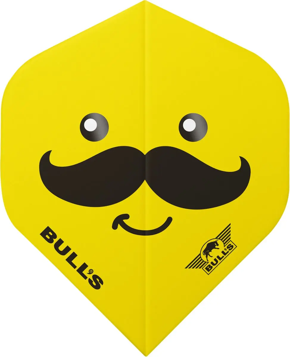Bull's Smiley 100 Dart Flights BU-50890 - 3 Stuks - Geel