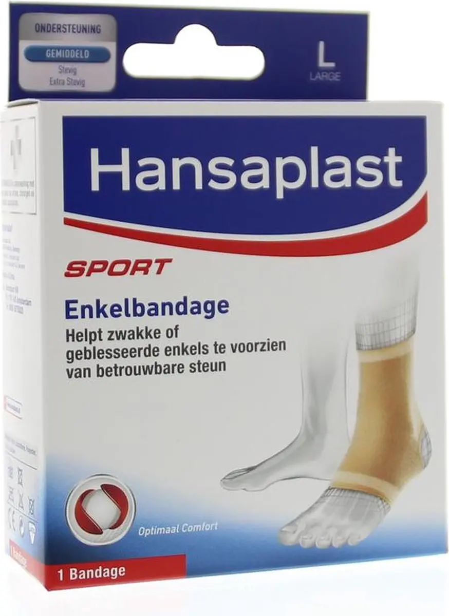 Hansaplast Sport Enkelbandage L - Huidskleur