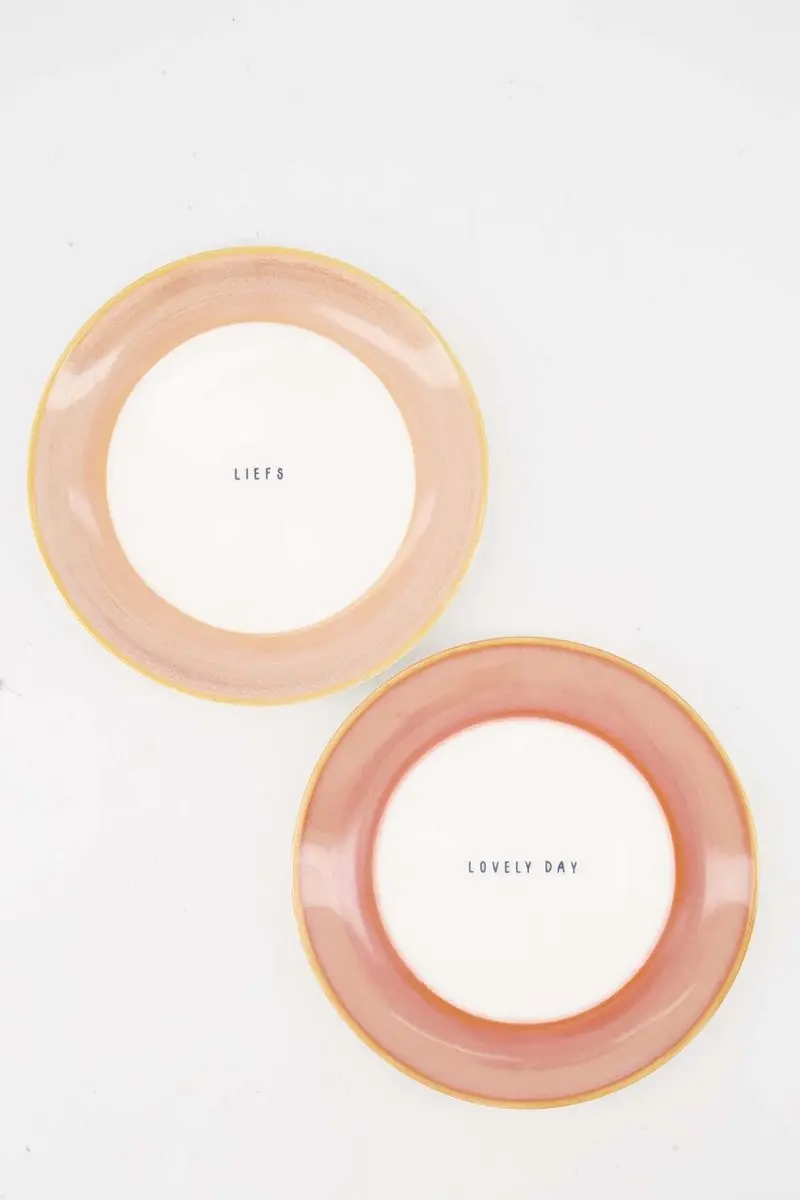 Zusss Set Gebaksbordjes 'Liefs' & 'Lovely Day'