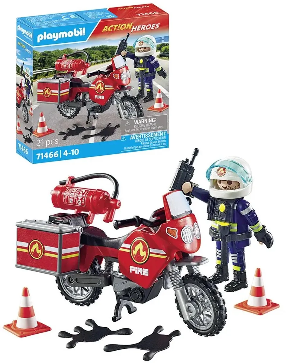 Playmobil Action Heroes Brandweer Op De Plaats Van Het Ongeval 71466