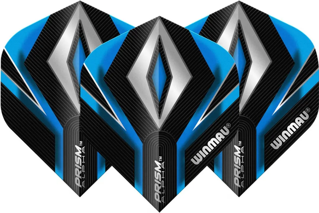 Winmau Prism Alpha Dart Flights - Blauw/Zwart - 3 Stuks