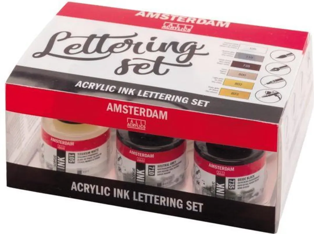 Amsterdam Acrylic Ink Lettering Set 6x30ml