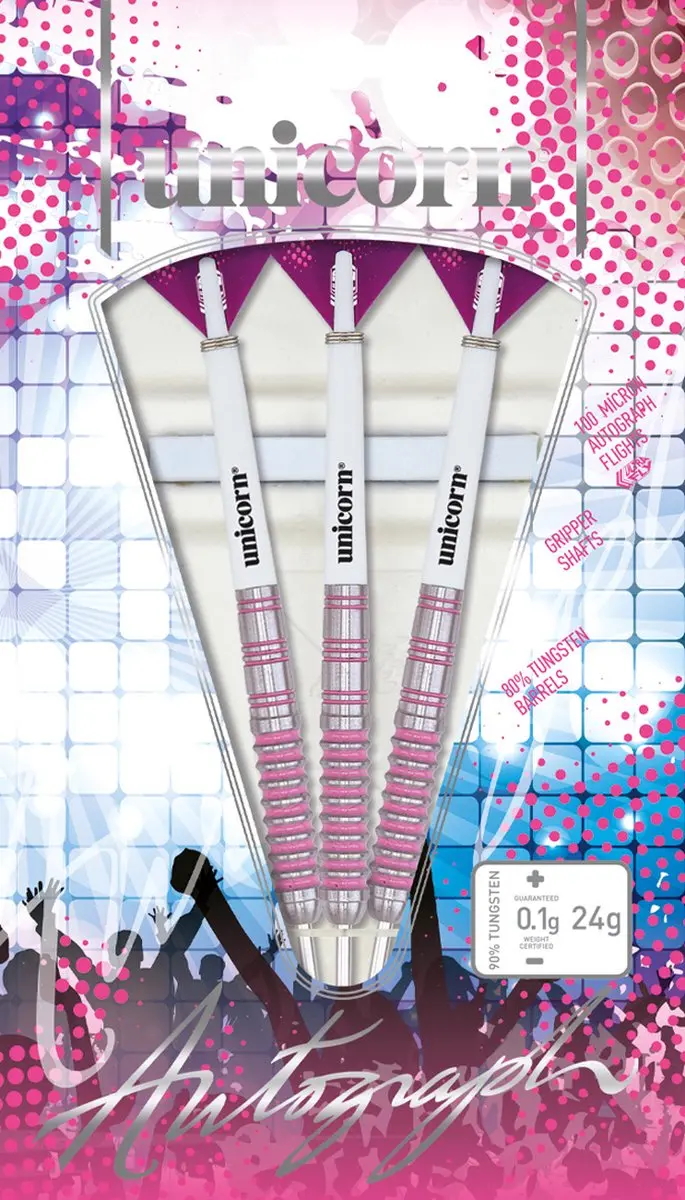 Unicorn Autograph Steeltip Dartpijlen 28g - Roze - 3 Stuks