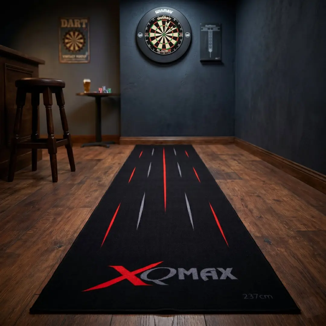 XQMax Carpet Dartmat QD2400080 - 237x60cm - Zwart/Rood