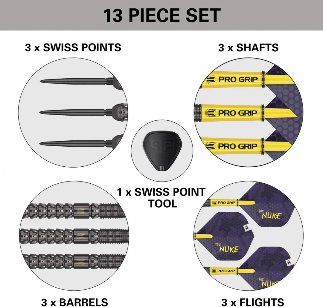 Target Luke Littler G1 Dartpijlen 24G - 90% Wolfraam - 3 Stuks