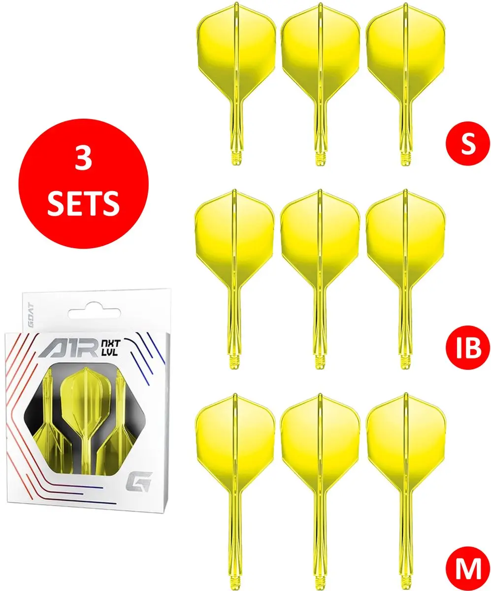 goat Air Neon Yellow NO6 Dart Flights & Shafts