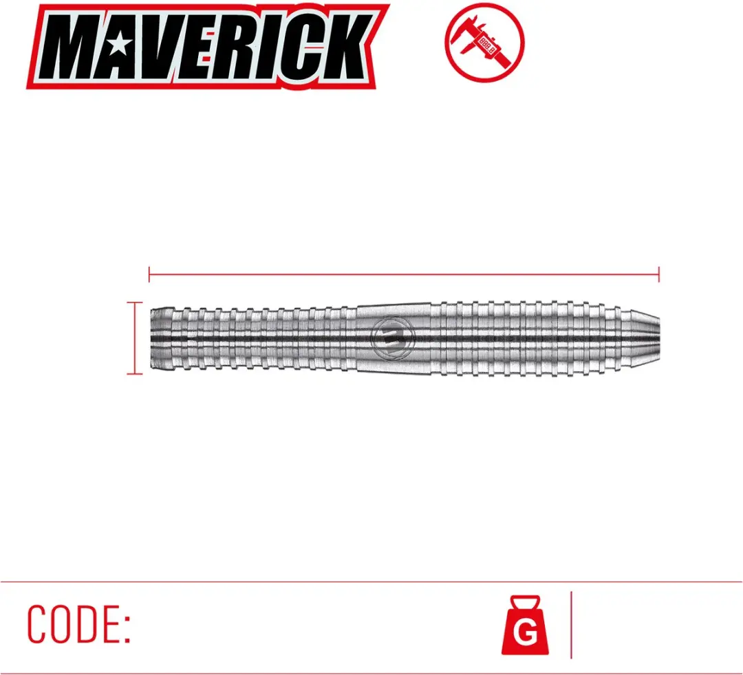 Winmau Maverick Dartpijlen - 3 Stuks - Rood/Zilver/Zwart