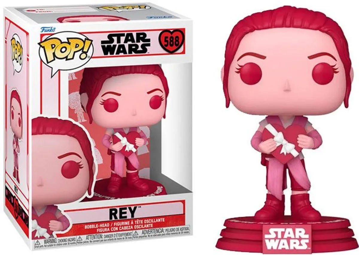 Funko Star Wars POP! Rey Valentines - 9cm Roze - afbeelding 6 van 6