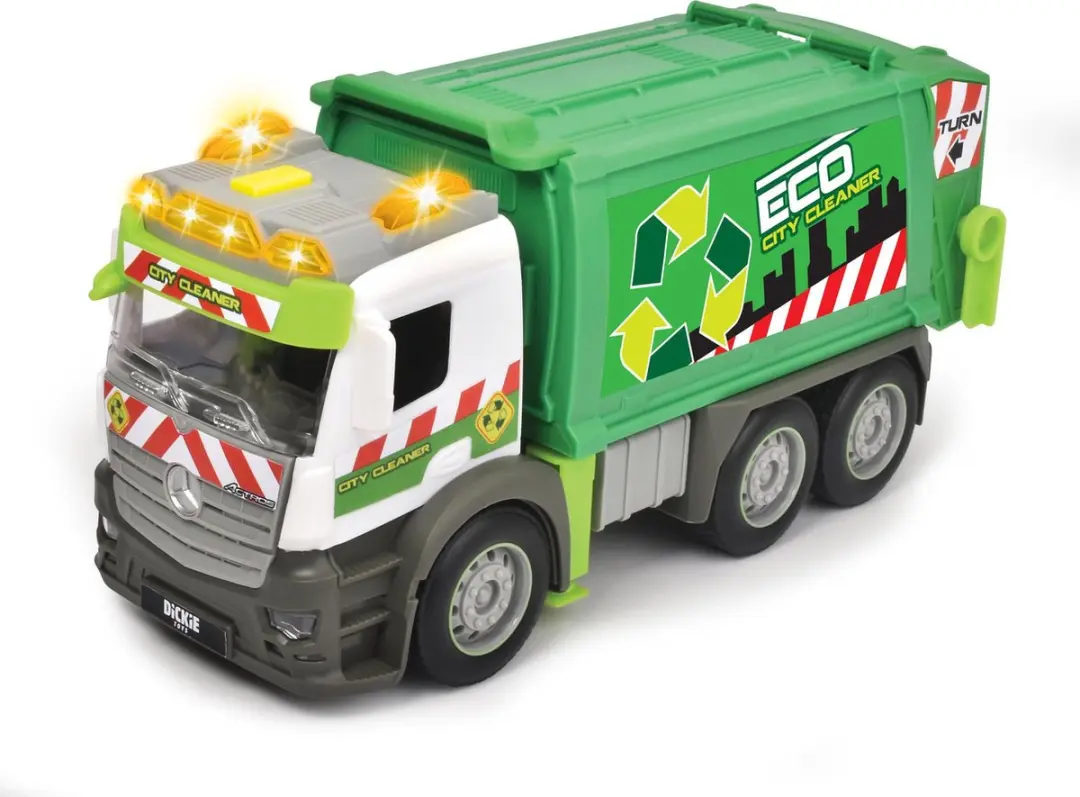 Dickie Toys Action Truck Vuilniswagen 26cm - Groen