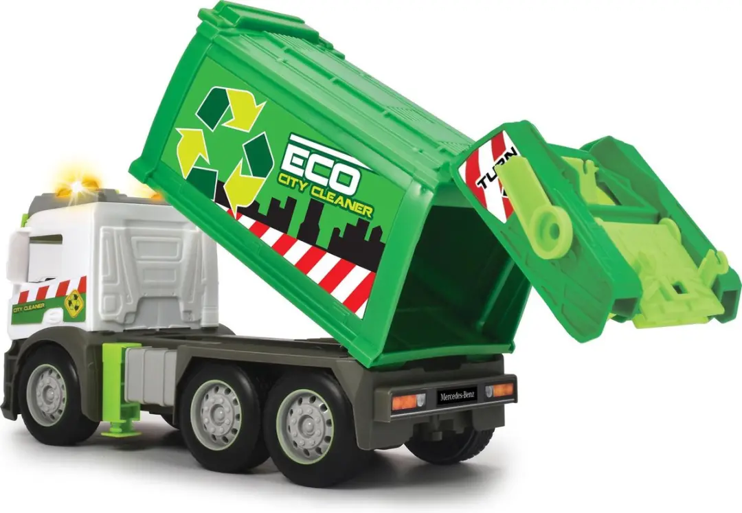 Dickie Toys Action Truck Vuilniswagen 26cm - Groen - afbeelding 6 van 6