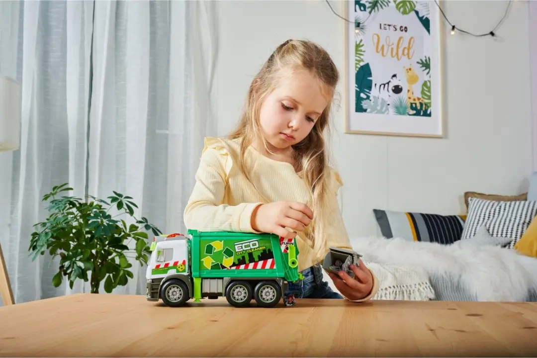 Dickie Toys Action Truck Vuilniswagen 26cm - Groen