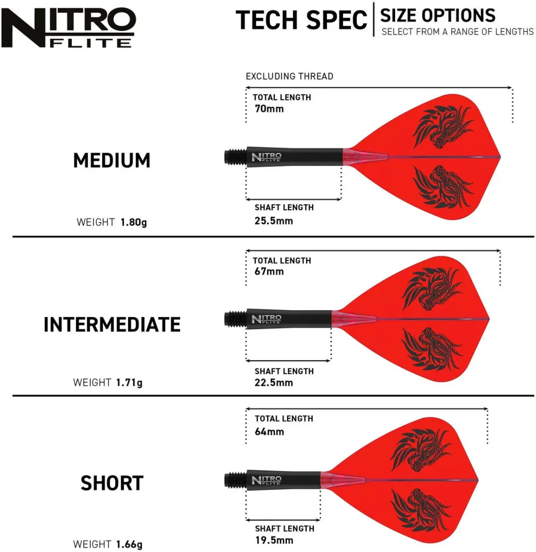 Red Dragon Nitro Flite System Jonny Clayton Dart Flights X1089 - 3 Stuks - Rood