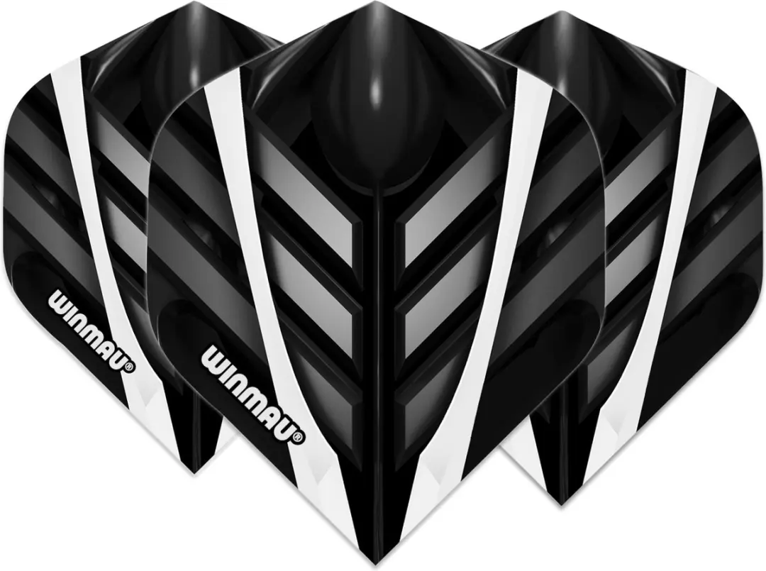 Winmau Mega Standard Dartvluchten - 3 Stuks (Zwart/Wit/Grijs)