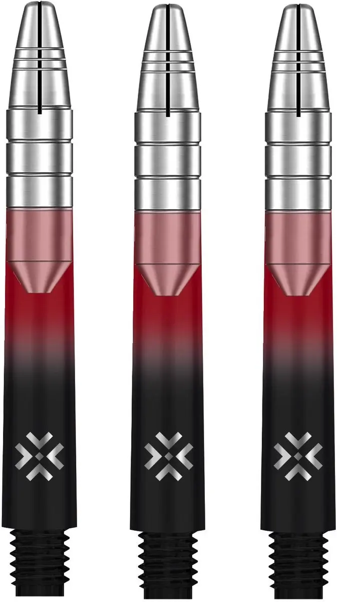 Bullet Shaft Alu HD 41mm - Rood/Zwart/Zilver - 3 Stuks