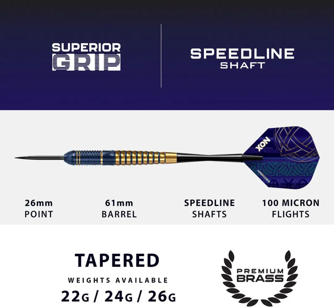 Harrows Nox 22Gr - 3 Stuks - Goud/Blauw