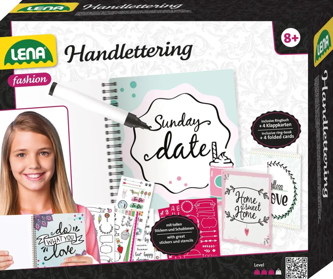 Lena Handlettering XL Set - Bont - 2 Pennen & Potlood