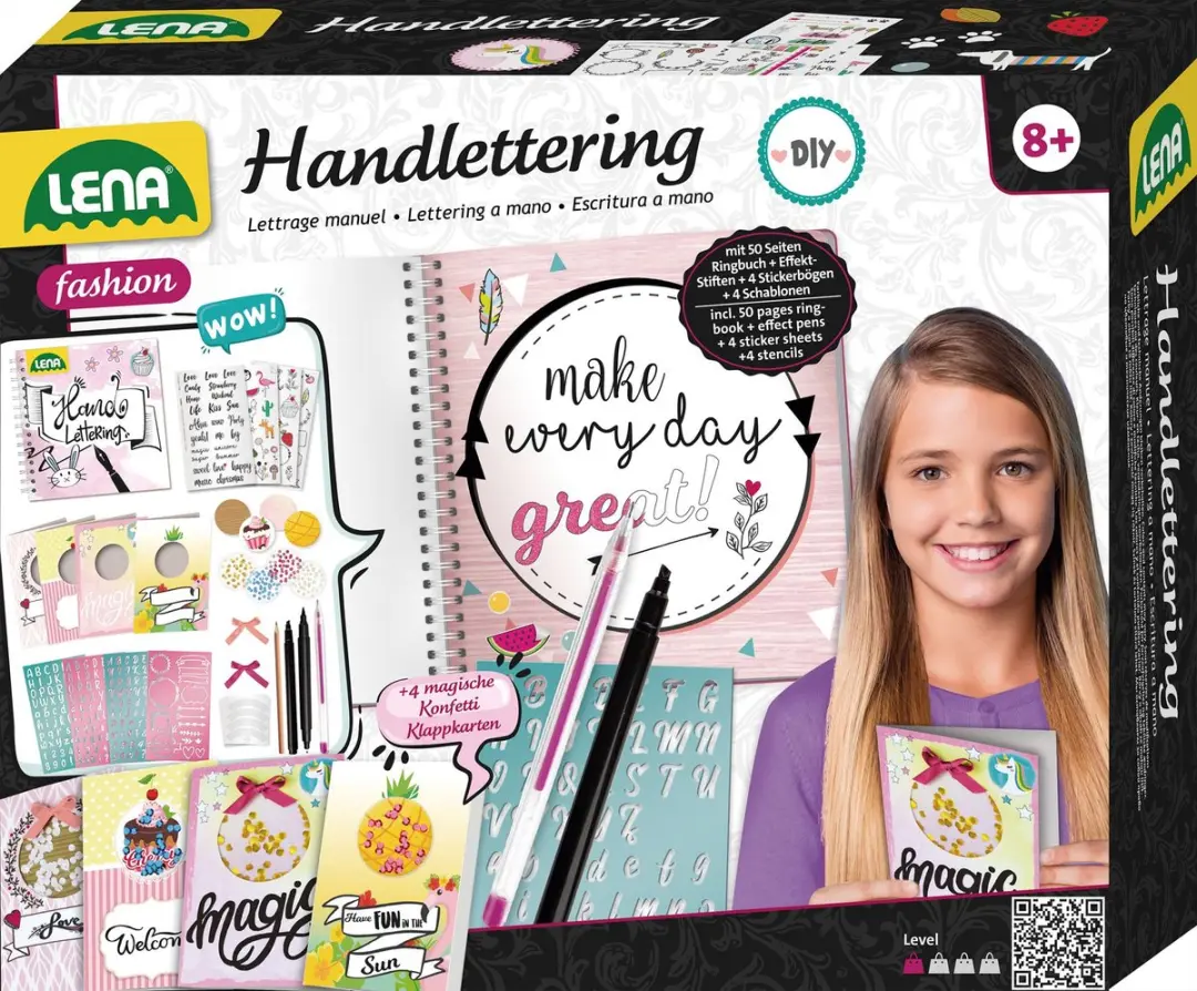 Lena Handlettering XL Set - Bont - 2 Pennen & Potlood