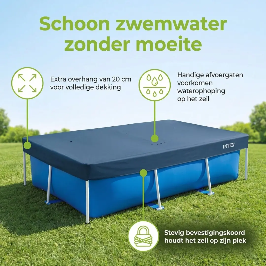 Intex Rechthoekig Frame Zwembad 260x160cm - Blauw - 8-delig