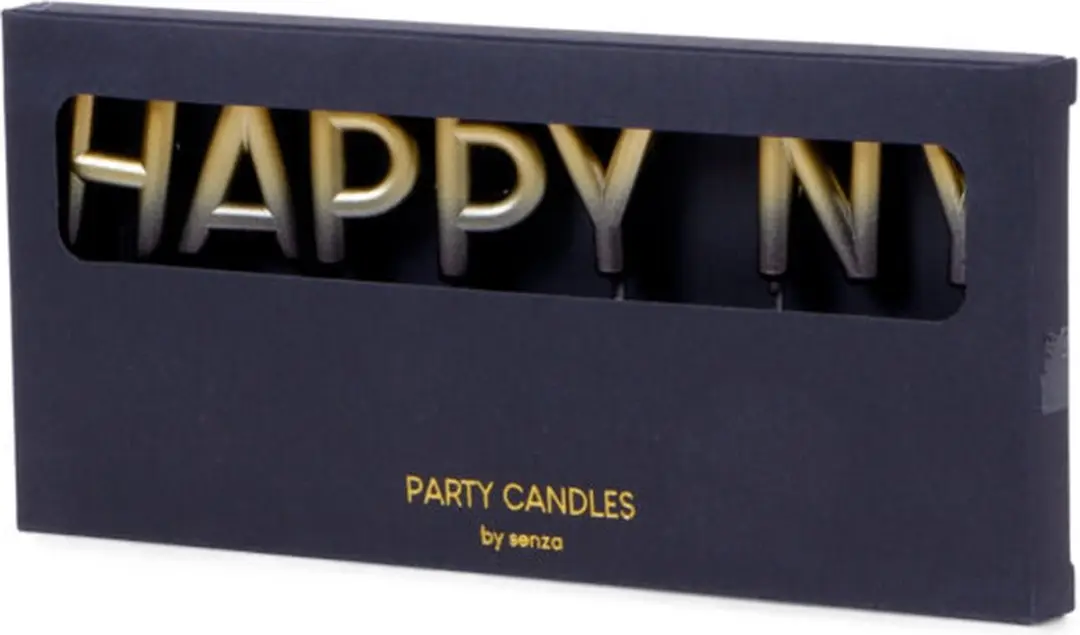 Senza Taartkaarsjes Happy NY - Goud - afbeelding 2 van 4