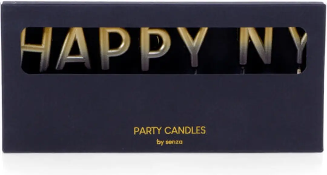 Senza Taartkaarsjes Happy NY - Goud - afbeelding 3 van 4