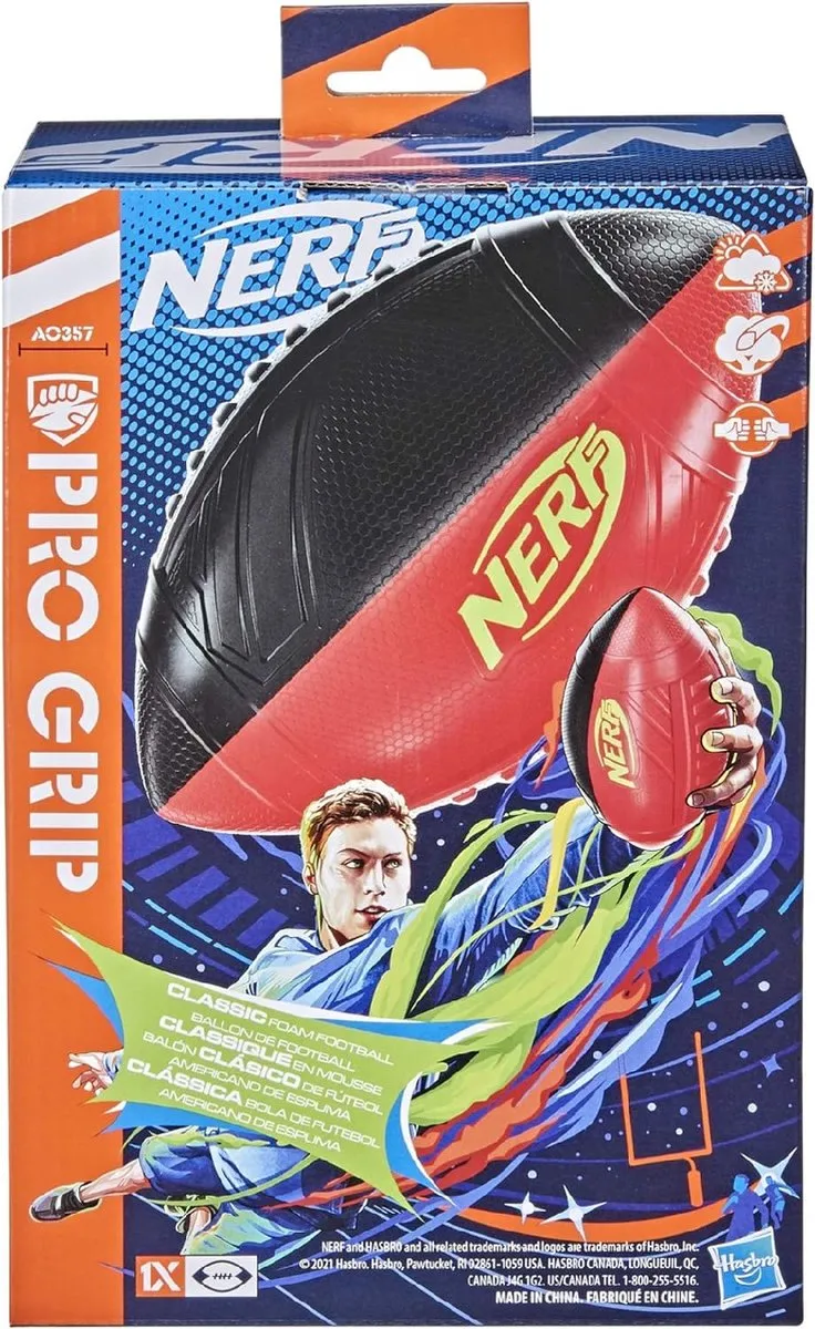Nerf Sports Pro Grip Football F2865 - Rood/Zwart
