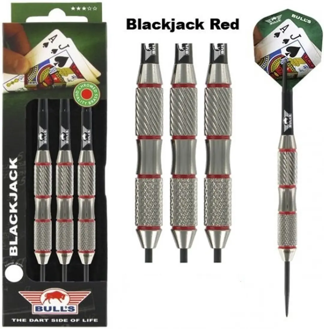Bull's Black Jack Brass Red Dartpijlen - 3 Stuks