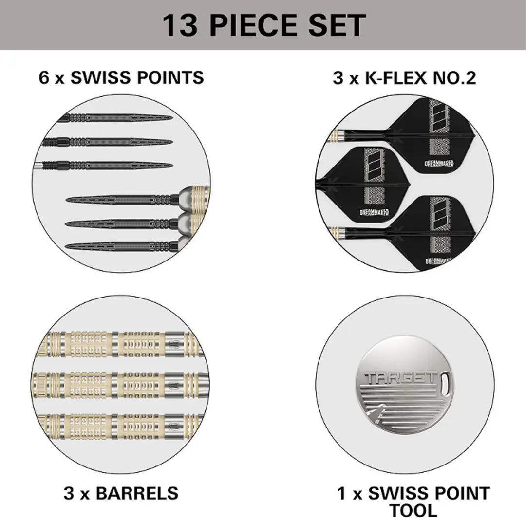 Target Dimitri van den Bergh 95K Swiss Point Dartpijlen - 3 Stuks