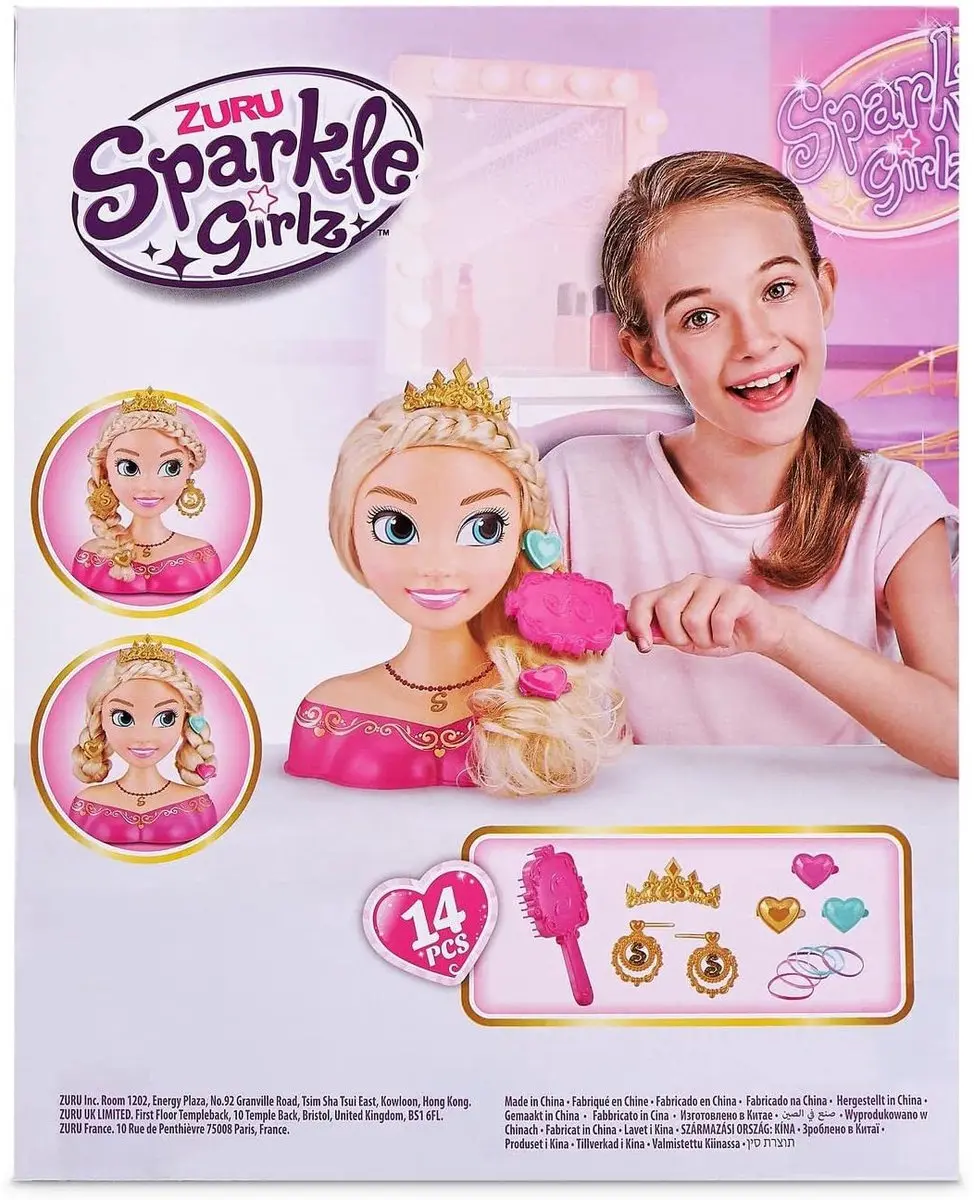 ZURU Sparkle Girlz Styling Hoofd 10097 - Pop - 8 Accessoires