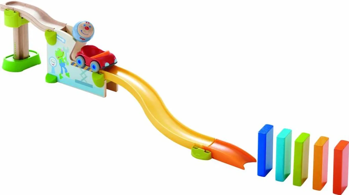 Haba Kullerbü Knikkerbaan Hup in de auto