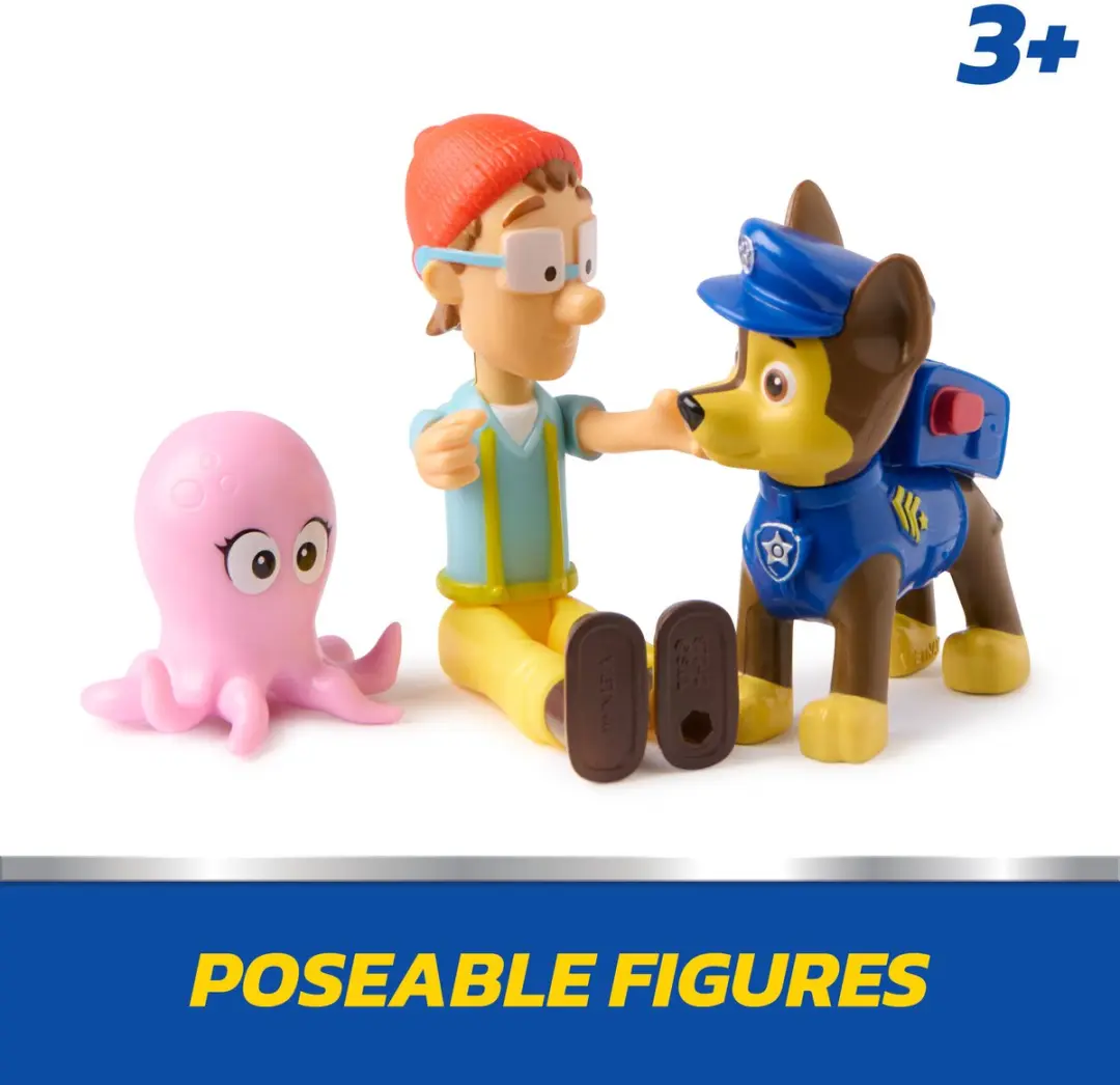 PAW Patrol Speelfigurenset 2016517 - Chase, Kapitein Turbot & Baby-Octopus