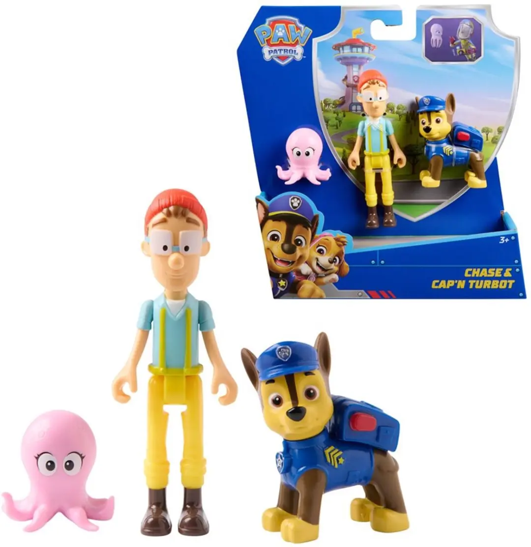PAW Patrol Speelfigurenset 2016517 - Chase, Kapitein Turbot & Baby-Octopus