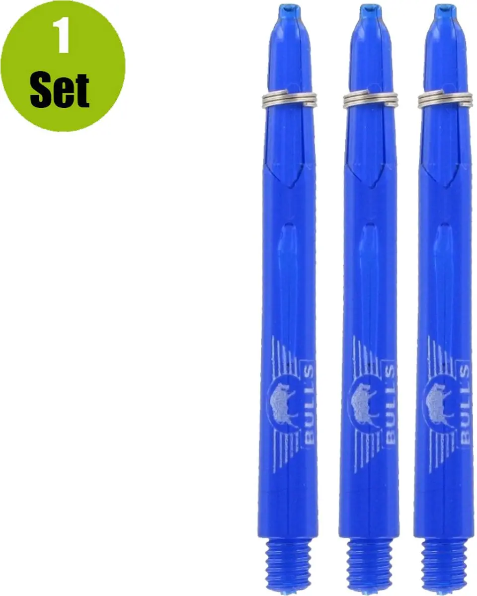 Bull's Nylon Glowlite Blauwe Dart Shafts BU-55421 - 3 Stuks
