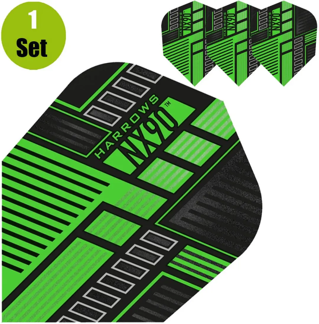 Harrows NX90 Green Dart Flights HF9101 - 3 Stuks