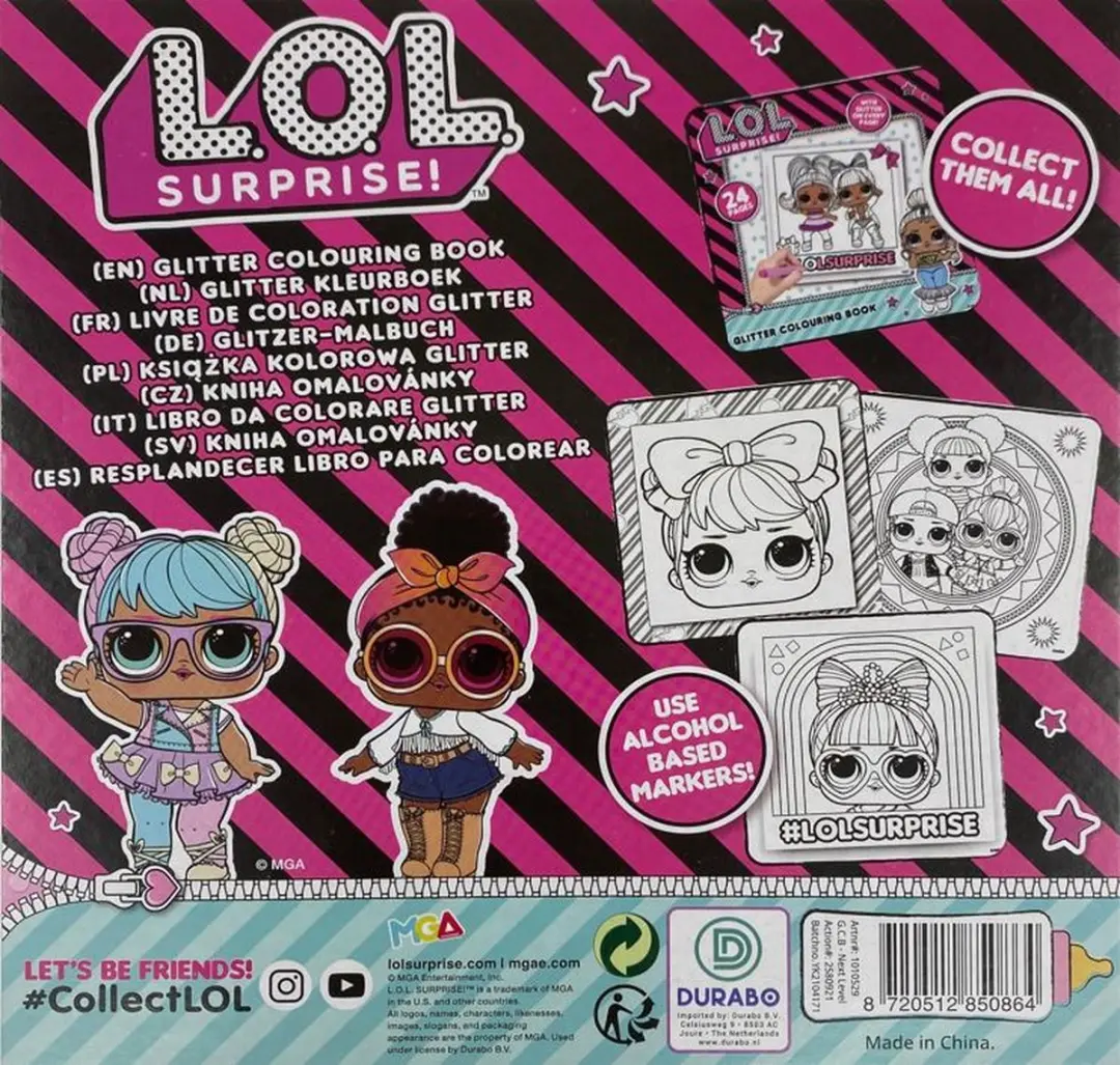 LOL Surprise! Glitter Kleurboek - 24 Pagina's - 21x21cm