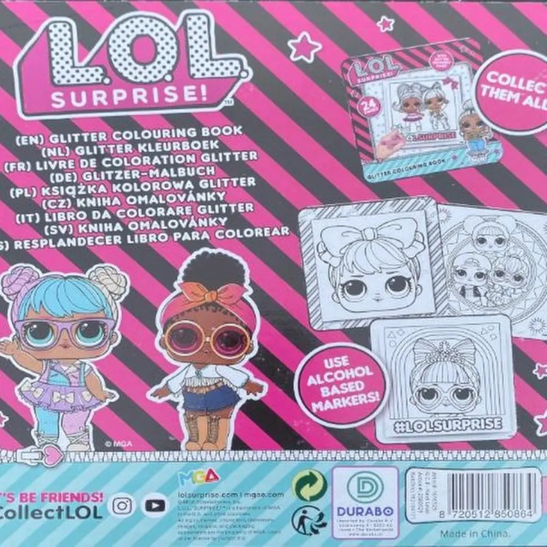 LOL Surprise! Glitter Kleurboek - 24 Pagina's - 21x21cm