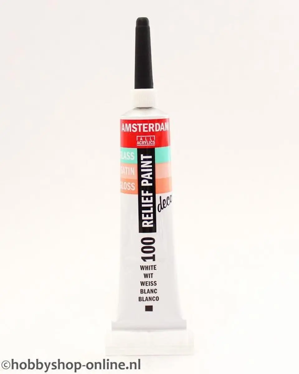 Amsterdam Relief Paint 20ml - Wit - afbeelding 6 van 6